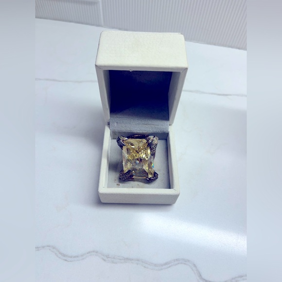 DANIEL SWAROVSKI Oversized Yellow Crystal Ring - Picture 2 of 5